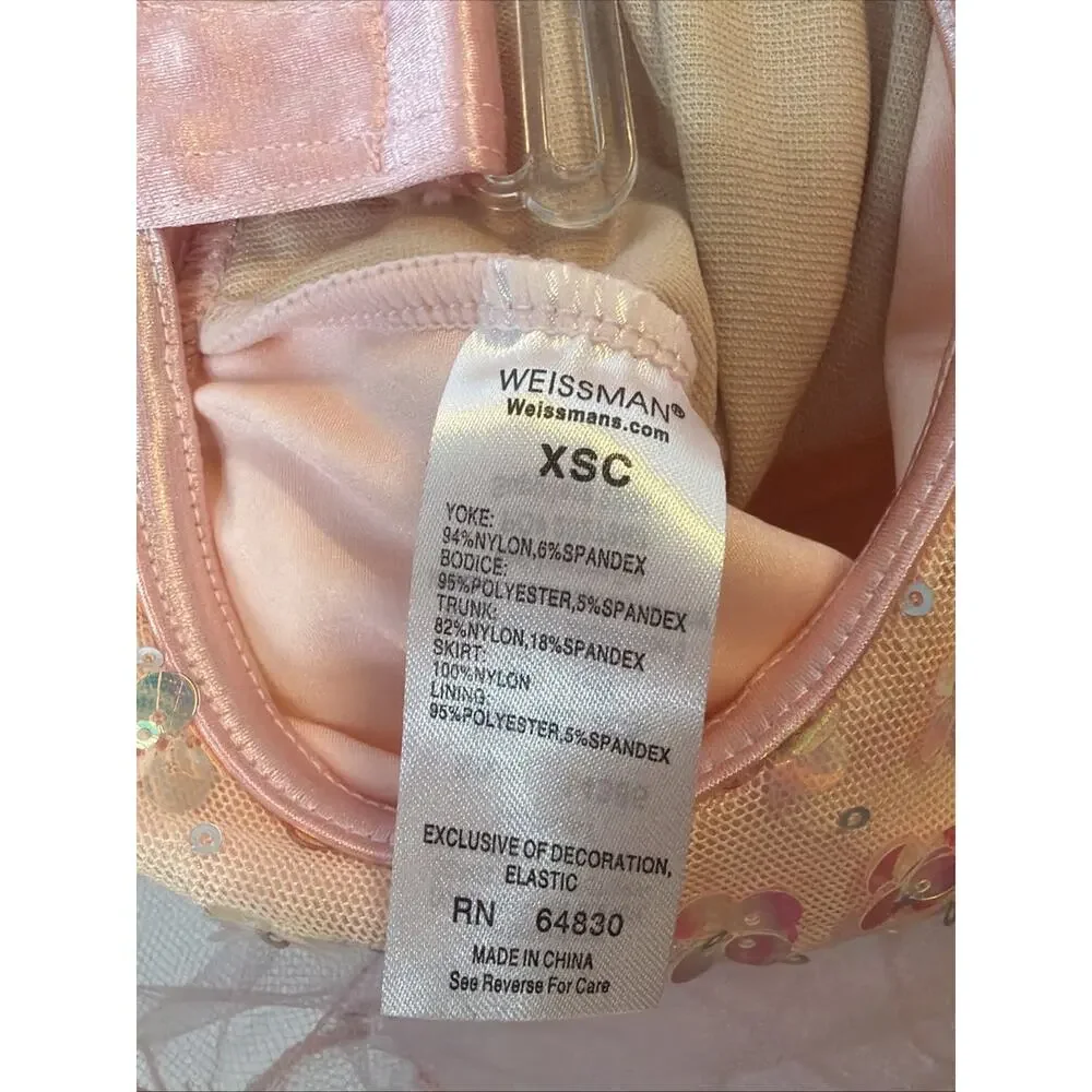 WEISSMAN Pink Sequin Tutu Dress Girls Party Dance Recital Princess 5-Pc Lot XSC